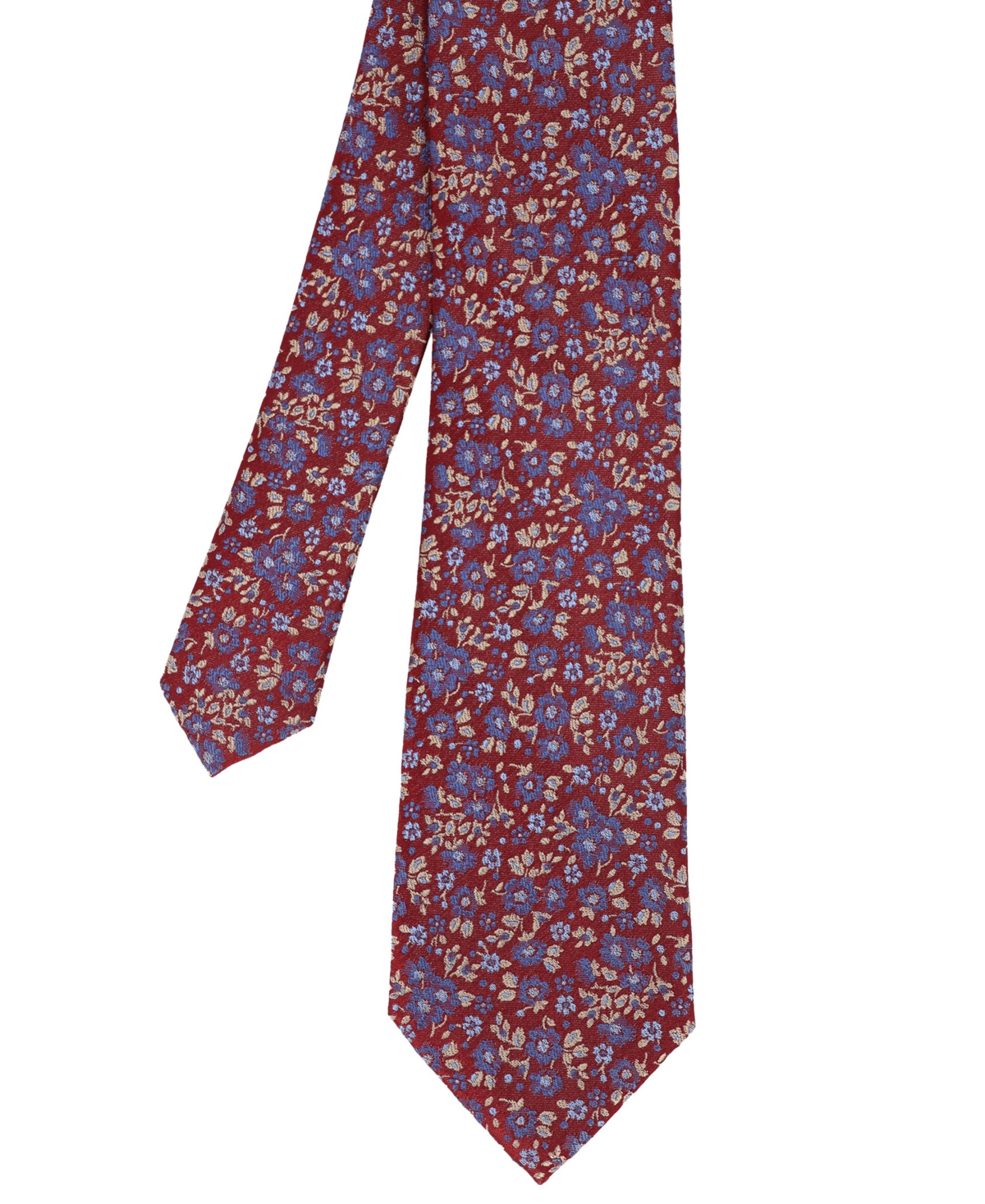 Men's Ditsy Floral Silk Tie - Burgundy