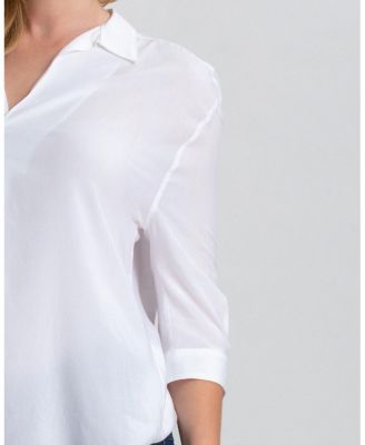 Maternity Classic Collared 3/4 Sleeve Blouse Panarea