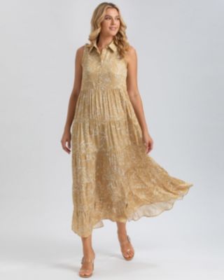 Maternity Sleeveless Shirt Collar Maxi Clara Dress