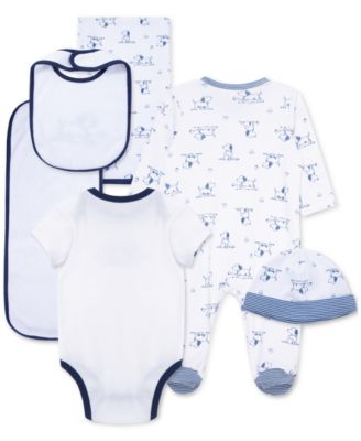 Baby Boys Cotton Puppy Toile Gift Box, 6 Piece Set