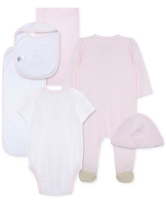 Baby Girls Sweet Bear Cotton Gift Box, 6 Piece Set