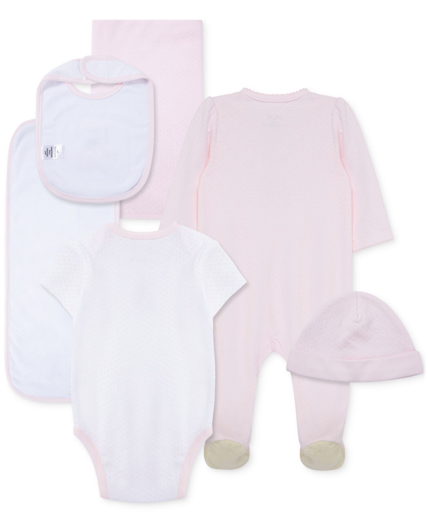 Детский хлопковый подарочный набор Little Me Sweet Bear для девочки, 6 предметов, цвет: Розовый — фото 2