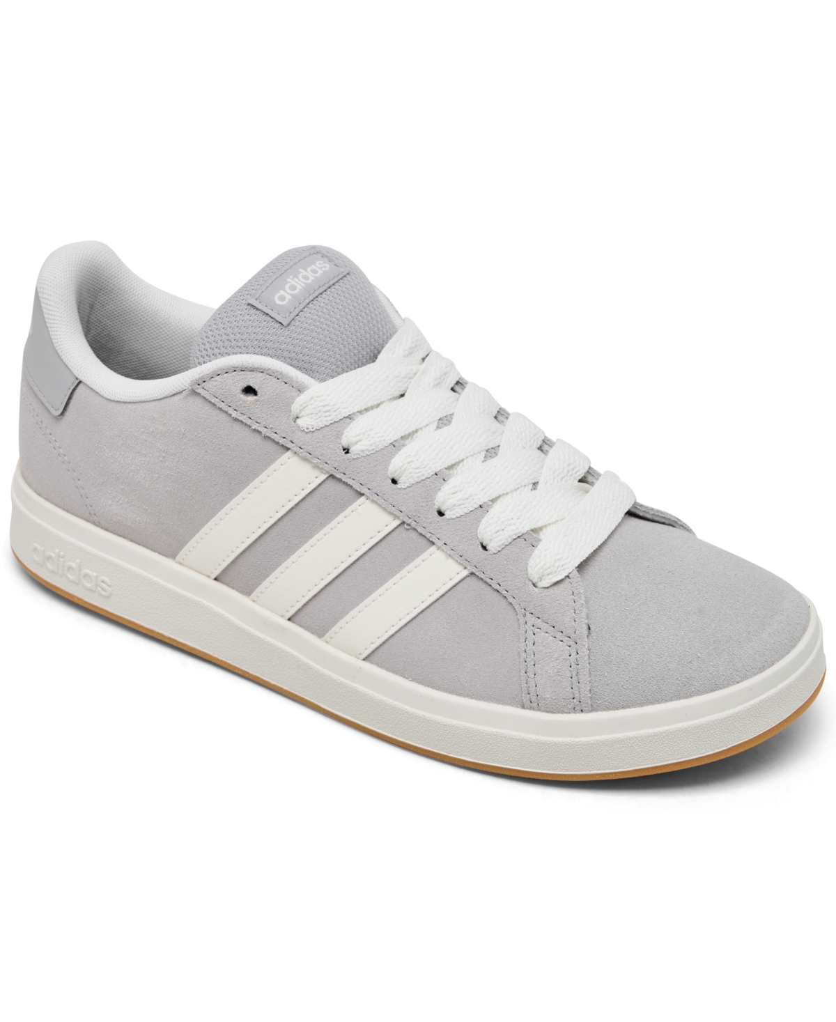 Adidas Originals Big Kids Grand Court 00s Casual Sneakers From Finish Line In Gray,white