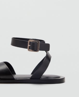 Women's Buckle Strap Leather Sandals