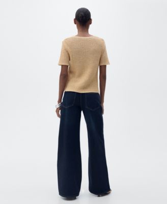 Women's Short Sleeve Thick Knit Sweater