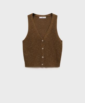 Women's Buttoned Chunky Knit Sweater Vest