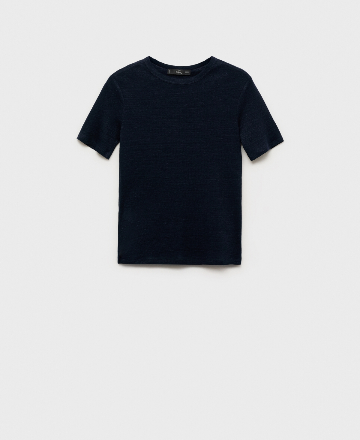 Mango Linen T-shirt In Blue