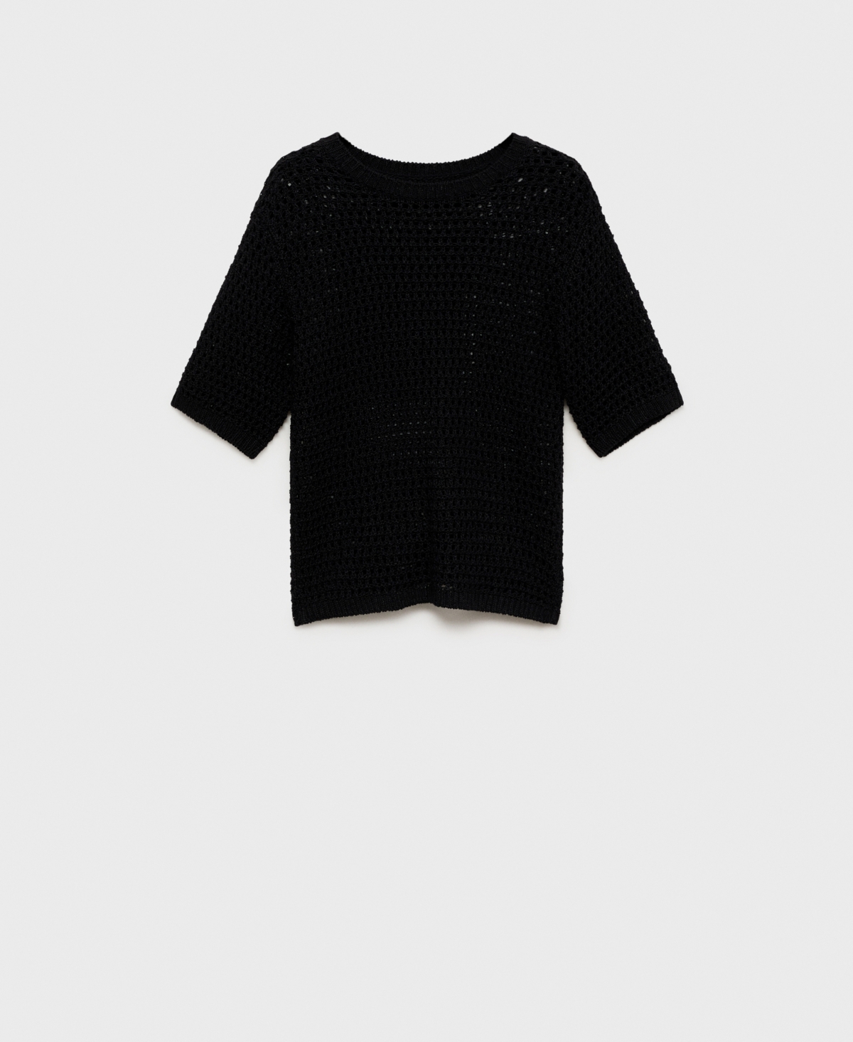 Mango Women's Short-Sleeved Openwork Knitted Sweater