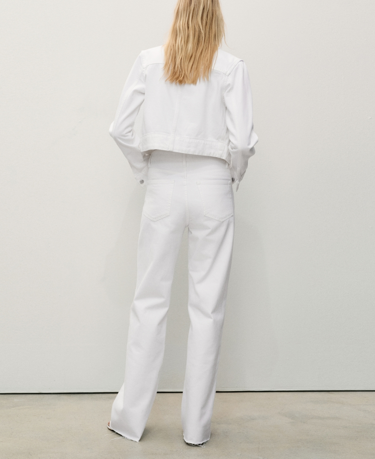 Shop Mango Women's Danila Wide Leg High-rise Jeans In White