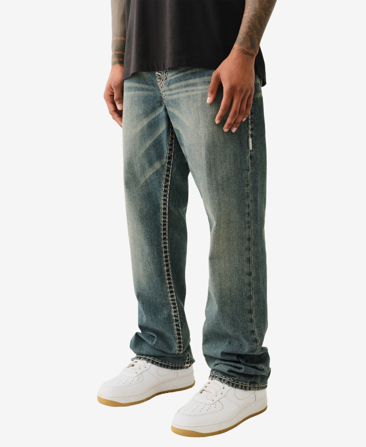 True Religion Men's Ricky Super T Flap Straight Jeans