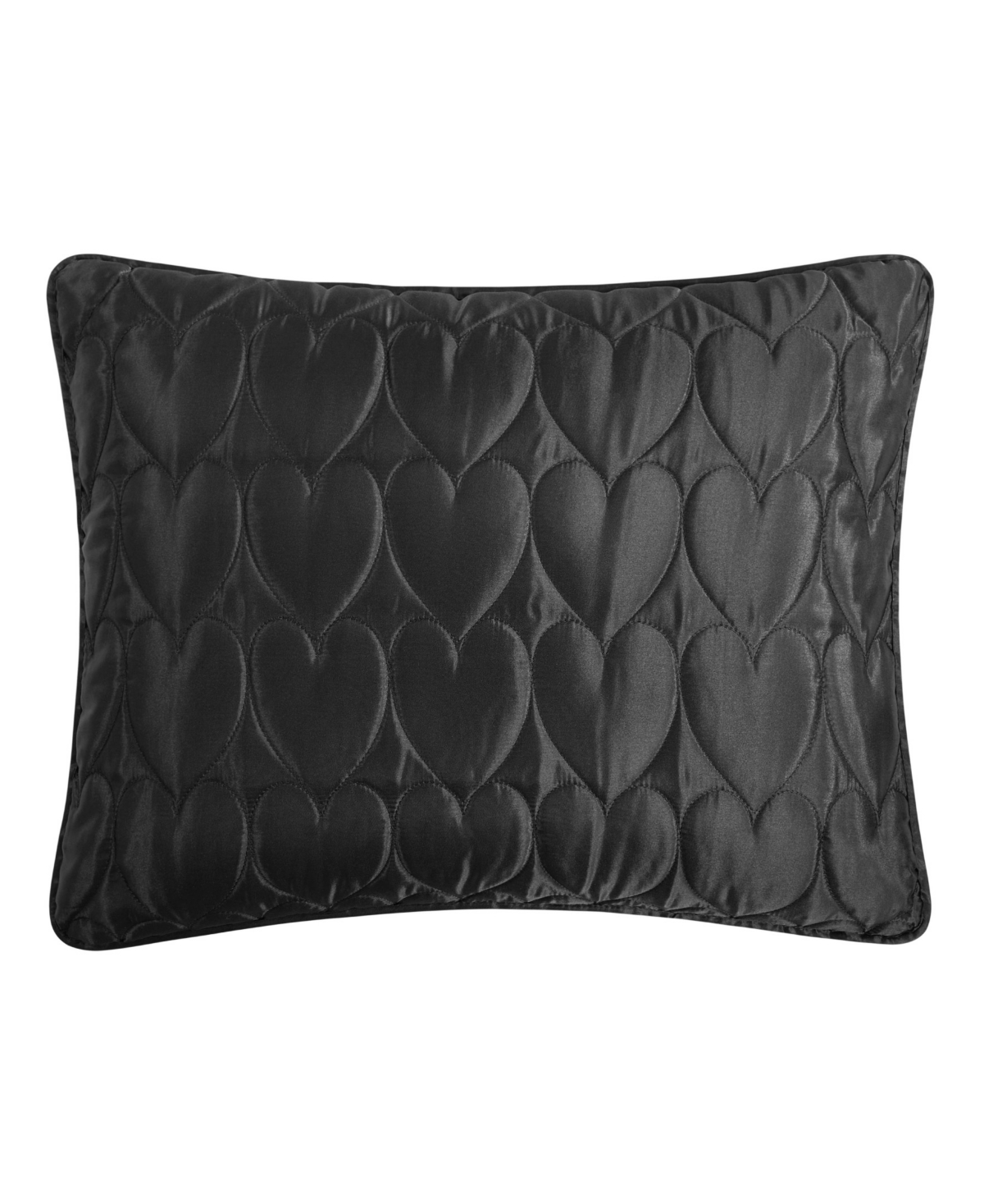Juicy Couture Satin Heart Stitched 3 Pc. Quilt Set, King In Black
