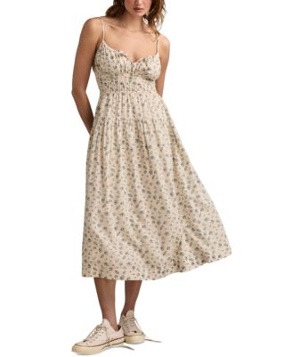 Lucky Brand - Women's Smocked-Waist Floral Midi Dress