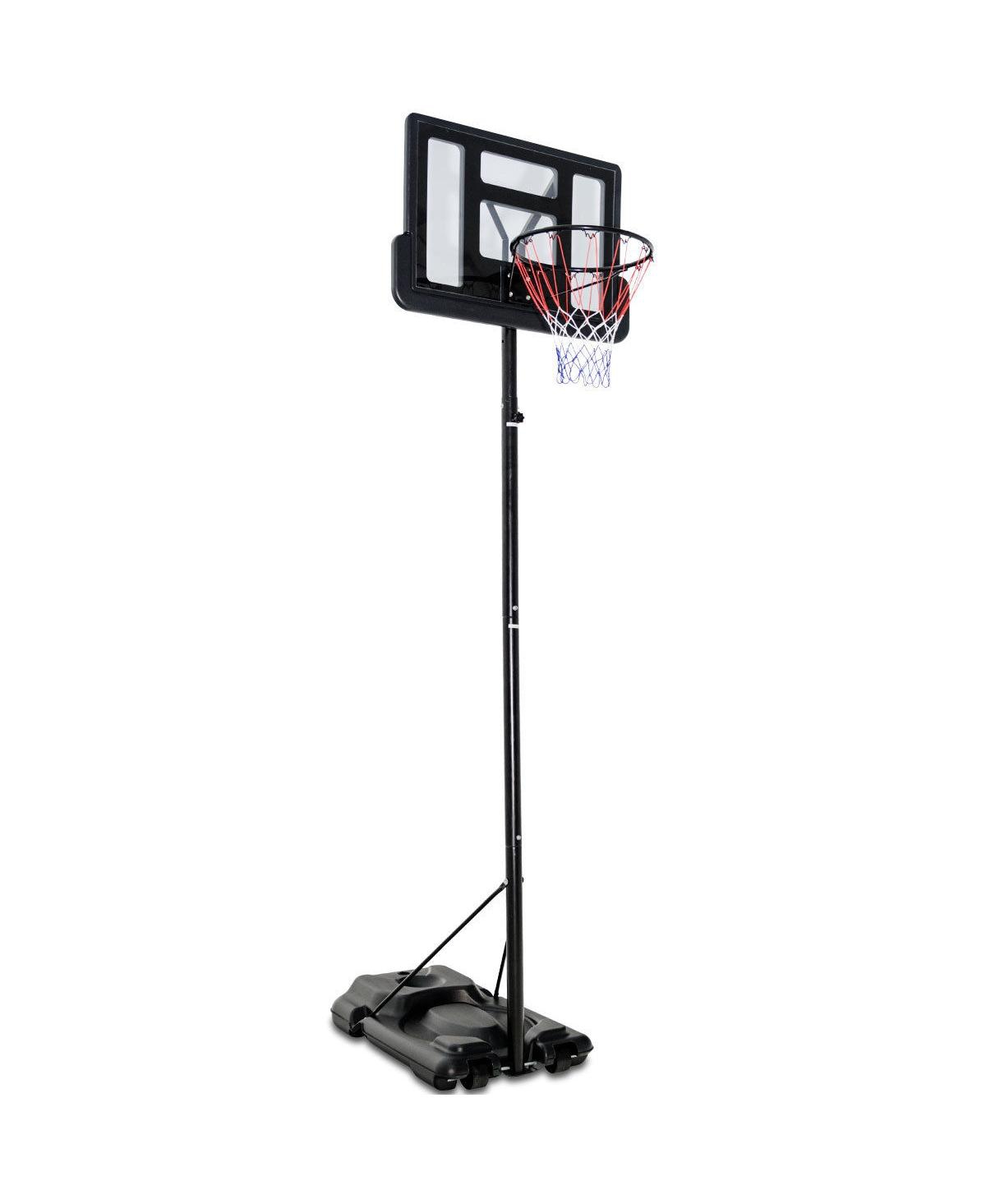 Height Adjustable Portable Shatterproof Backboard Basketball Hoop with 2 Nets - Black