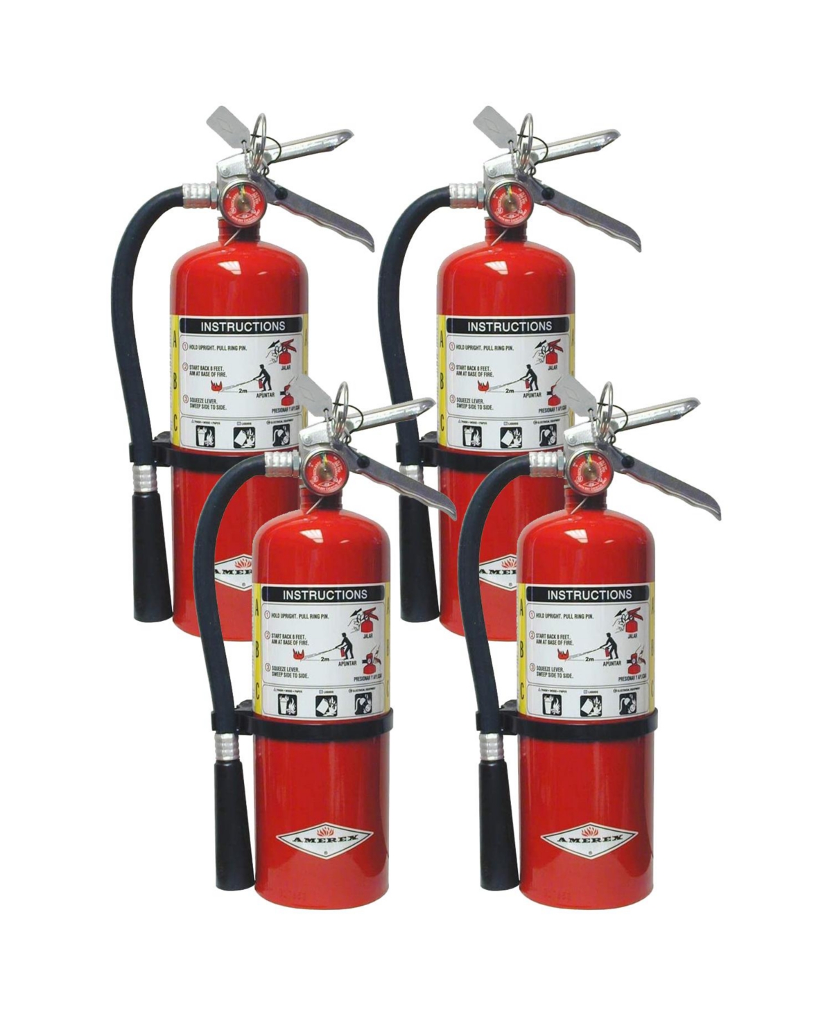 B500, 5lb Abc Dry Chemical Fire Extinguisher with Aluminum Valve, Pack of 4