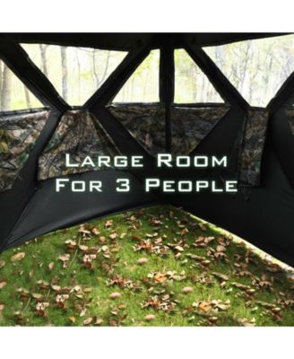 3 Person Portable Pop-Up Ground Hunting Blind with Tie-downs