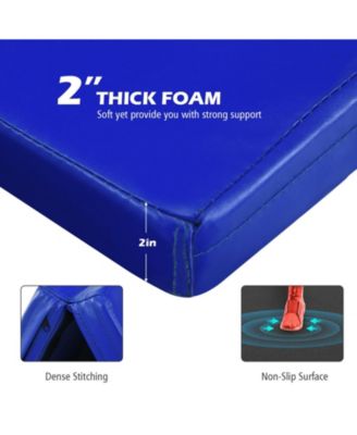 Gymnastics PU Mat  Thick Folding Panel Gym Fitness Exercise-Navy
