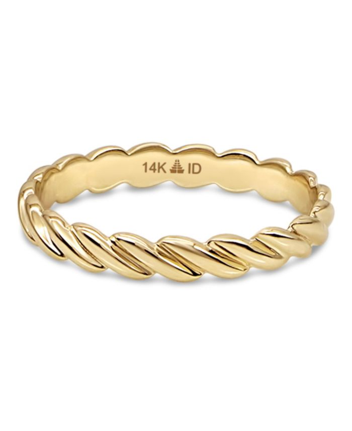 DEVATA Twisted Rope Ring in 14K Gold