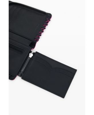 Women's Small wallet with braided leather effect