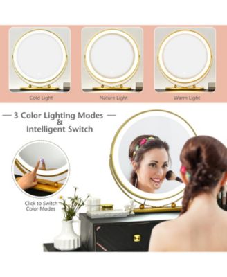 Modern Dressing Table with Storage Cabinet-Black