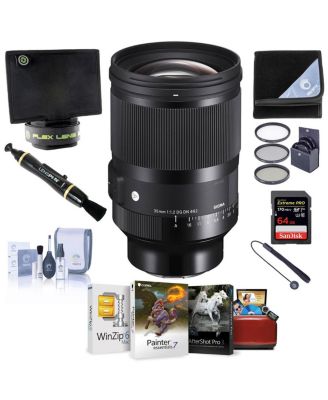 35mm f/1.2 DG DN ART Lens for L Mount, Bundle with Corel Mac Software Kit, 82mm Filter Kit, Flex Lens Shade, Lens Cleaner, Lens Wrap, Cleaning