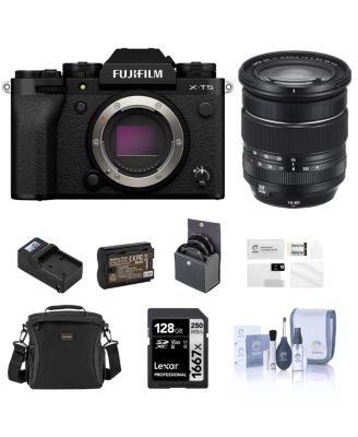 X-T5 Mirrorless Camera, Black with XF 16-80mm f/4.0 R OIS WR Lens, 128GB SD Card, Shoulder Bag, Extra Battery, Charger, 72mm Filter Kit