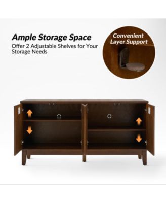 Abraham Mid-century 60" Solid Wooden Legs Sideboard