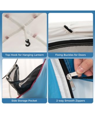 5 Person Camping Tent with Mesh Windows and Carrying Bag for Camping Hiking Traveling-White