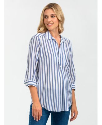 Maternity Classic Collared 3/4 Sleeve Blouse Panarea