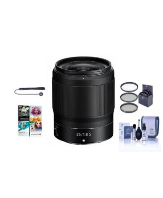 NIKKOR Z 35mm f/1.8 S Lens for Z Series Mirrorless Cameras - Bundle With 62mm Filter Kit, Cleaning Kit, Capleash II, Pc Software Package