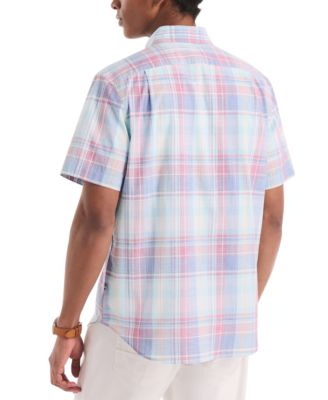 Men's Classic-Fit Plaid Button-Down Poplin Shirt 