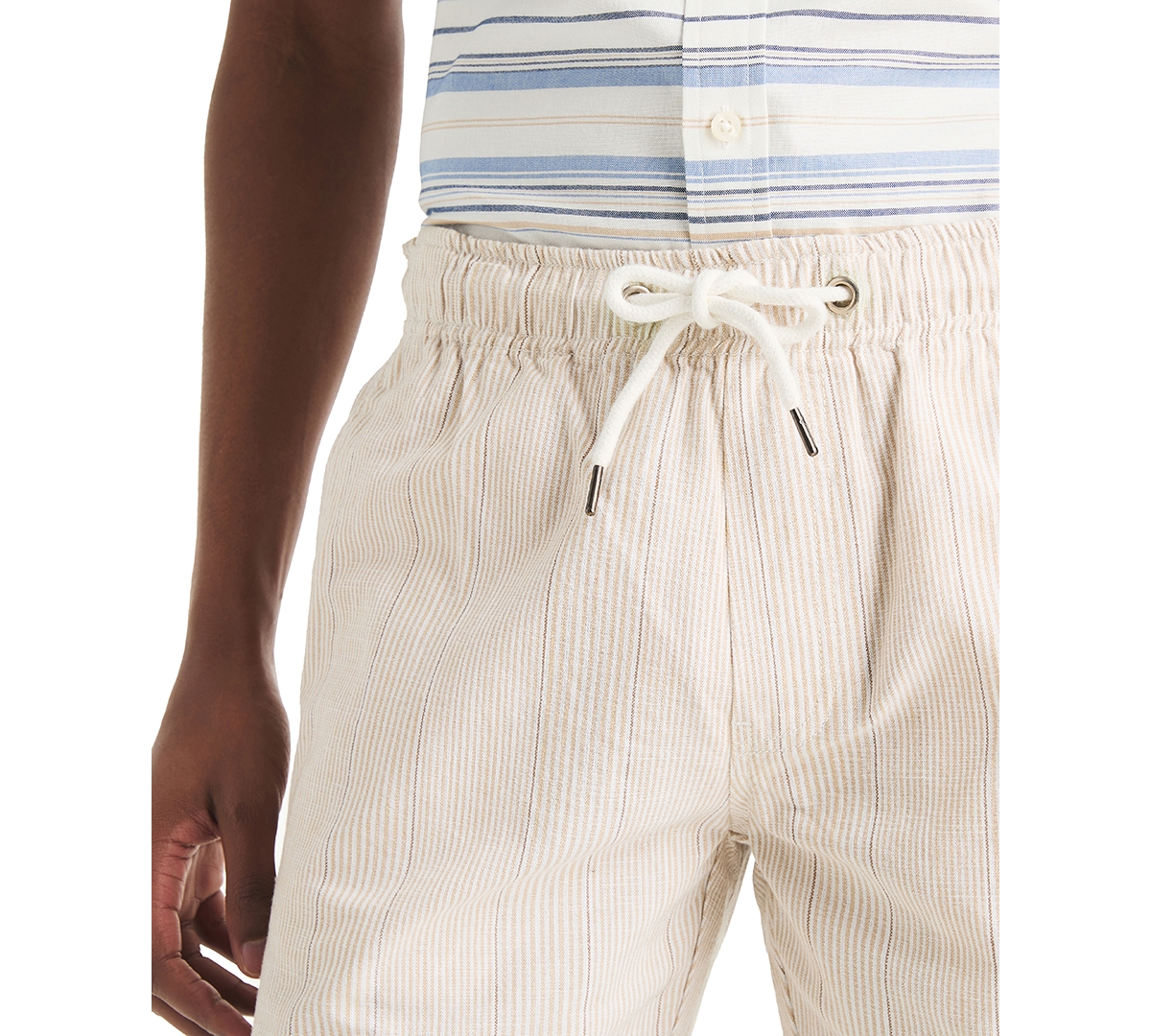 Nautica 7" Striped Textured Pull-on Short In White