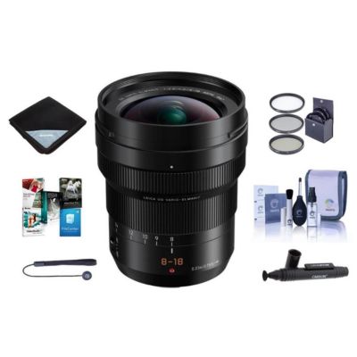 Panasonic Lumix DG Leica Vario-Elmarit 8-18mm f/2.8-4 Asph. Zoom Lens for Micro Four Thirds Mount - Bundle with 67mm Filter Kit, Cleaning
