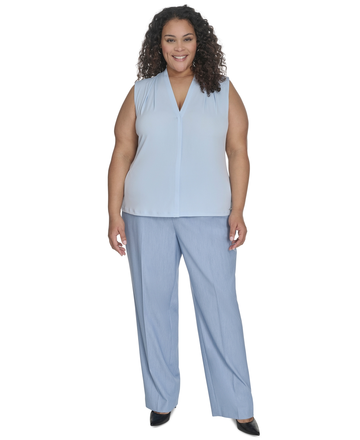 Calvin Klein Plus Size Sleeveless V-neck Top