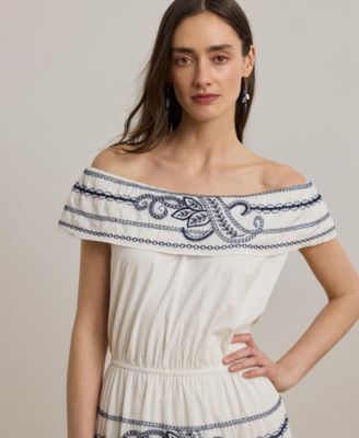 sachin and babi light blue dress Off-Shoulder White Dress with Embroidered Lace  Tony Ward Couture