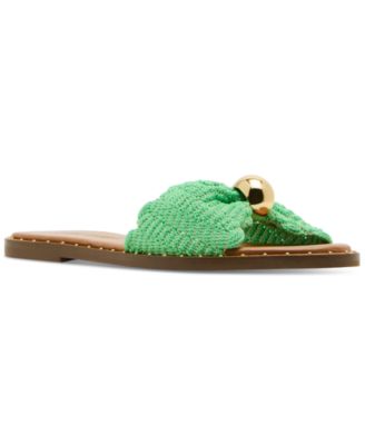 Steve Madden - Women's Dipsy Knotted Embellished Slide Sandals