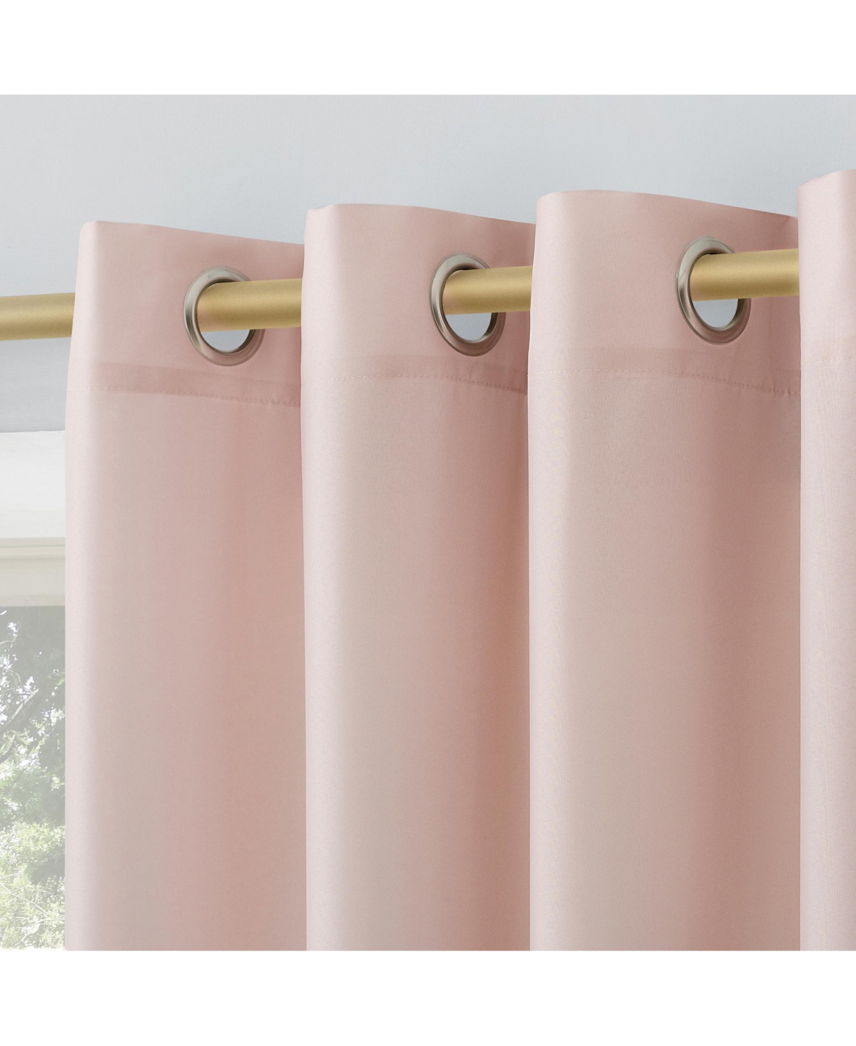 Daylin Woven Semi-Sheer Grommet Curtain Panel - Blush