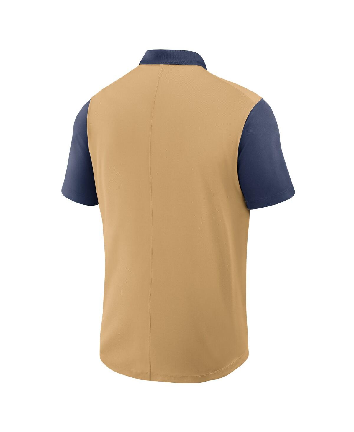 Nike Men's Gold/navy Houston Astros Cooperstown Collection Color-block Victory Performance Polo Shirt In Gold,navy