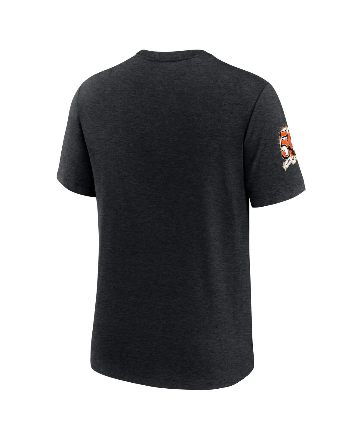 Nike Heather Black Baltimore Orioles Cooperstown Collection Eras Tri-blend T-shirt In Black