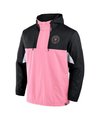 Men's Black Inter Miami CF Free Kick Woven Quarter-Zip Hoodie Jacket