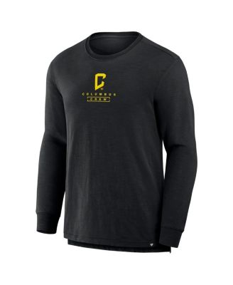 Men's Black Columbus Crew Lob Attempt Stadium Slub Long Sleeve T-Shirt