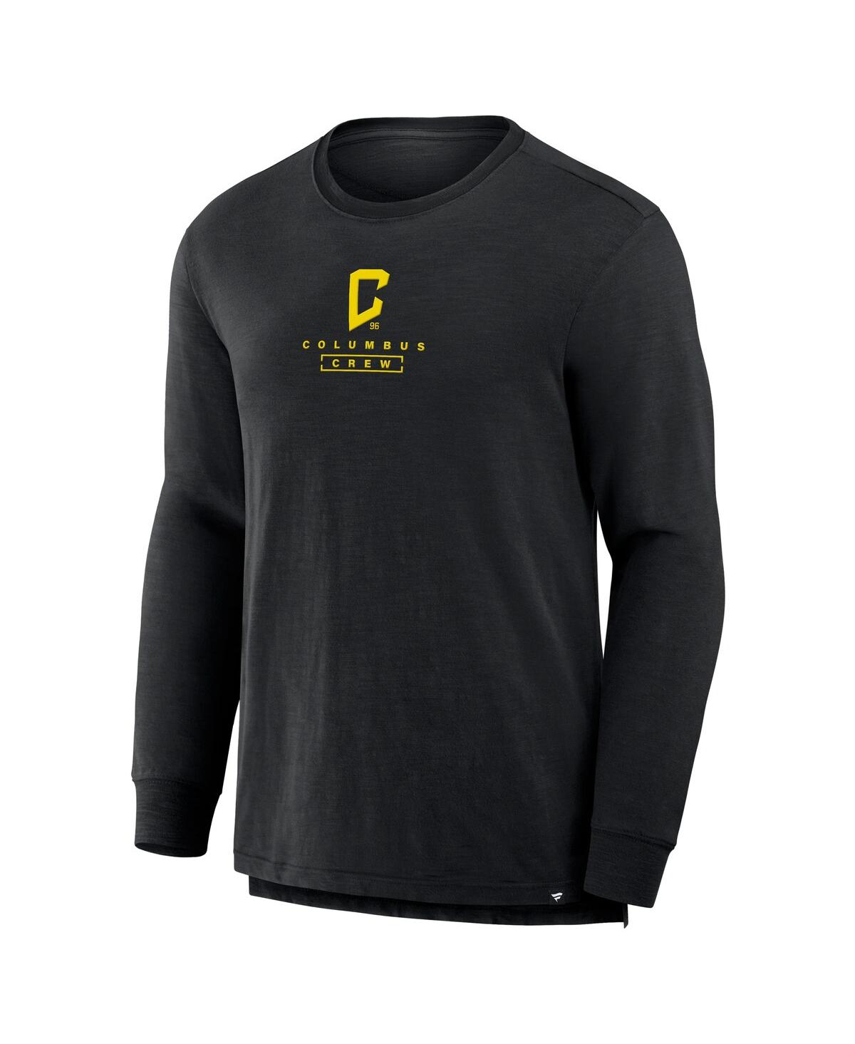 Fanatics Men's Black Columbus Crew Lob Attempt Stadium Slub Long Sleeve T-shirt In Black