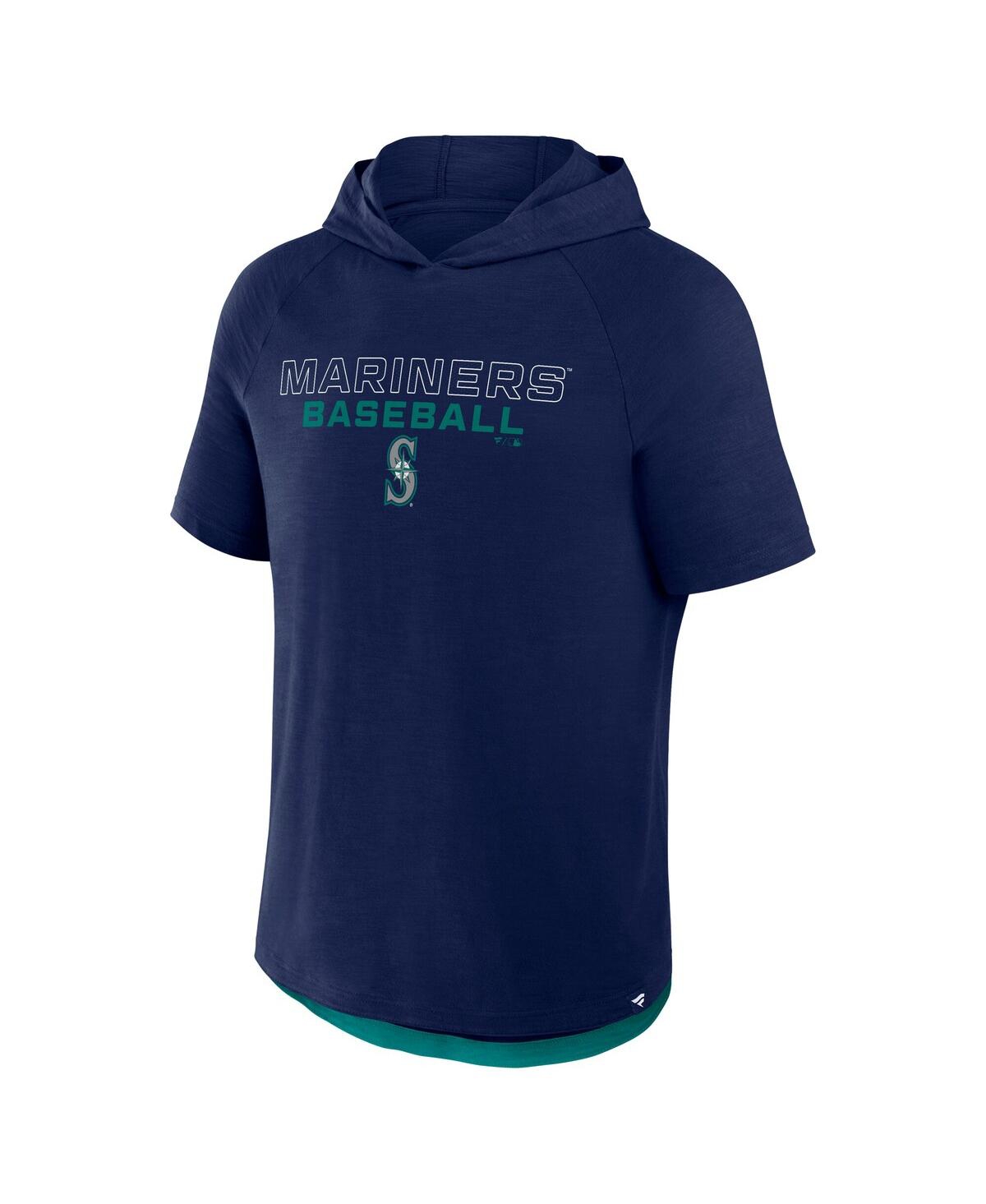 Fanatics Men's Navy Seattle Mariners Clubhouse Optimal Play Raglan Short Sleeve Pullover Hoodie In Navy