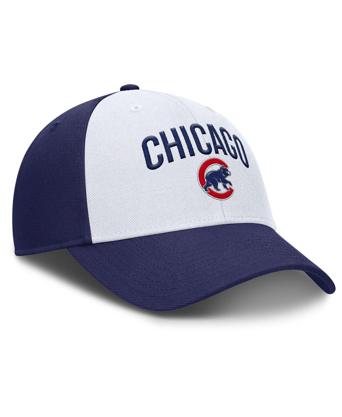 Nike Men's White/royal Chicago Cubs Club Performance Adjustable Hat In White,royal