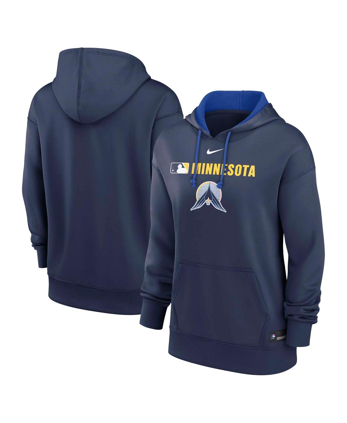 Nike Navy Minnesota Twins Authentic Collection City Connect Performance Pullover Hoodie In Navy