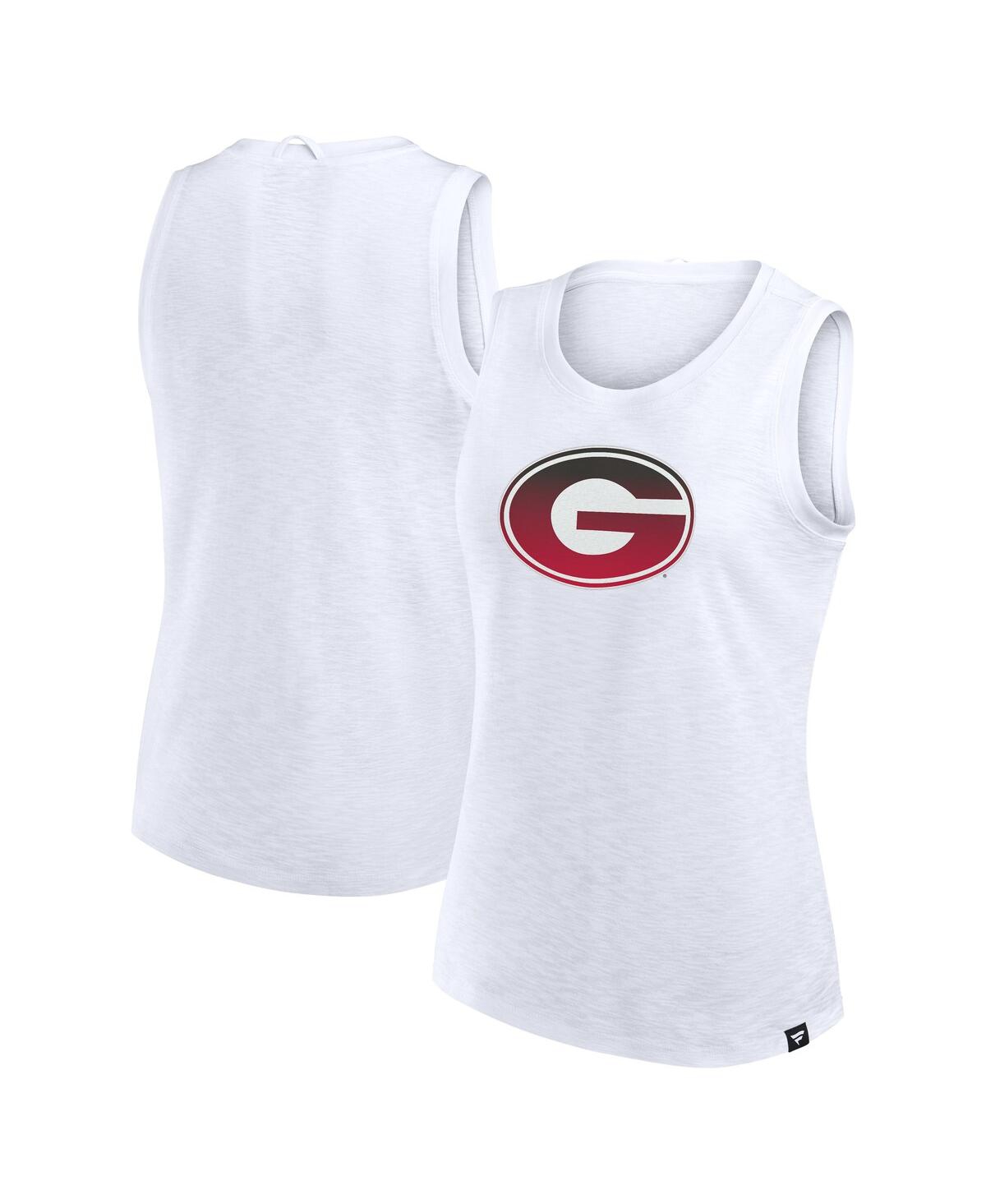 Fanatics Women's White Georgia Bulldogs Activate Slub Tank Top In White
