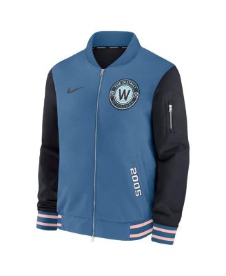 Men's Blue Washington Nationals 2025 City Connect Authentic Collection Full-Zip Dugout Bomber Jacket