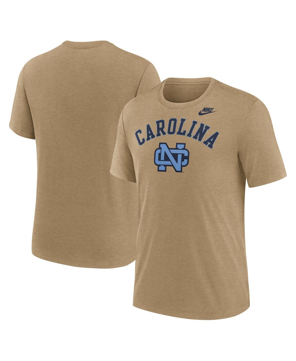 Nike Heather Light Brown North Carolina Tar Heels Legacy Arch Tri-blend T-shirt In Brown