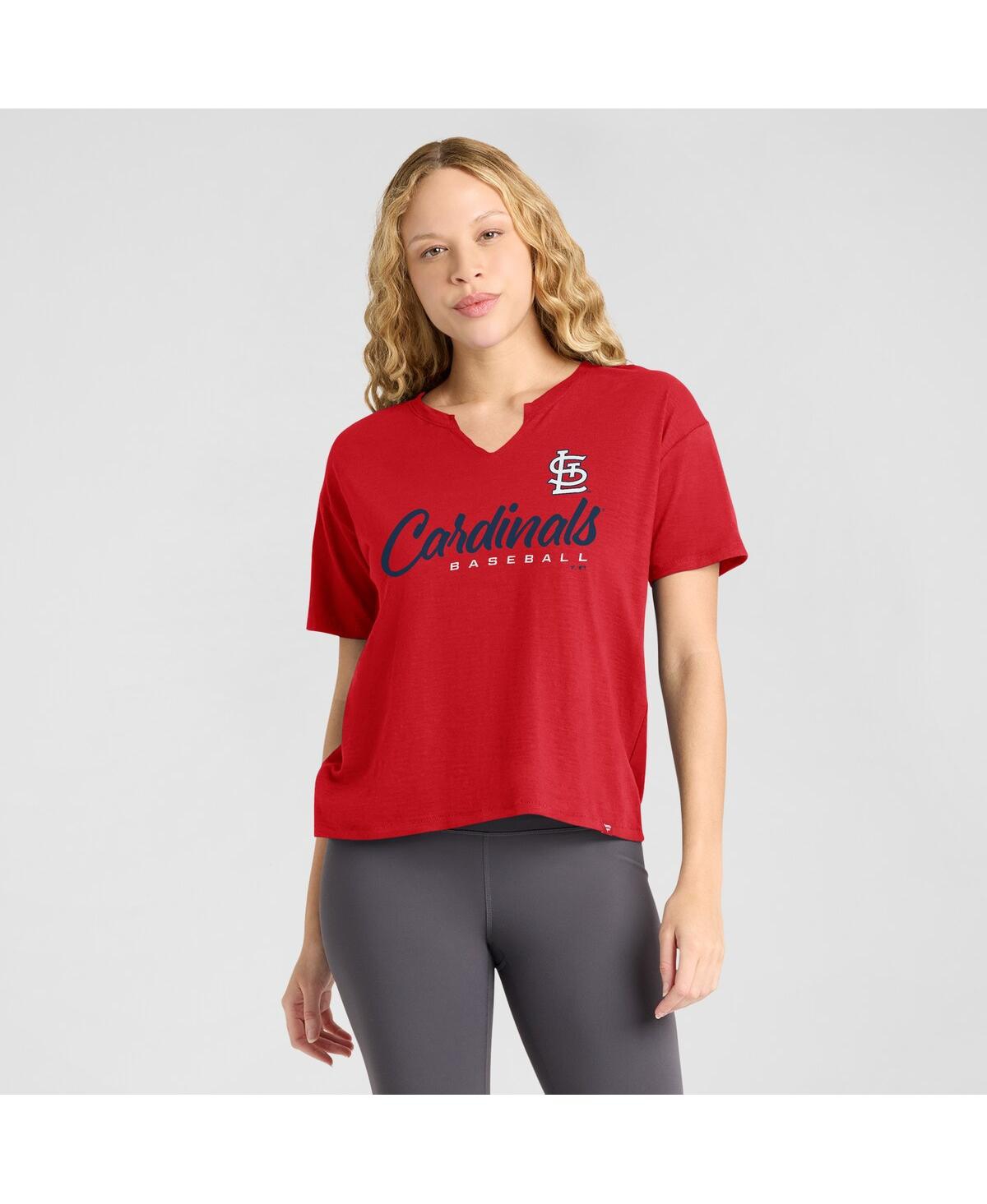 Fanatics Women's Red St. Louis Cardinals Fan Fave Stadium Slub Boxy T-shirt In Red