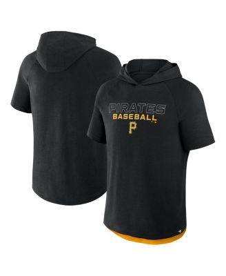 Fanatics - Men's Black Pittsburgh Pirates Clubhouse Optimal Play Raglan Short Sleeve Pullover Hoodie