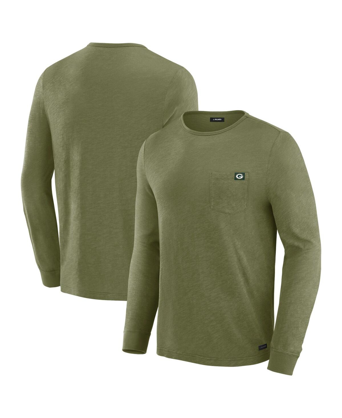 Men's Olive Green Bay Packers In-The-Pocket Long Sleeve T-Shirt - Olive